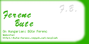 ferenc bute business card